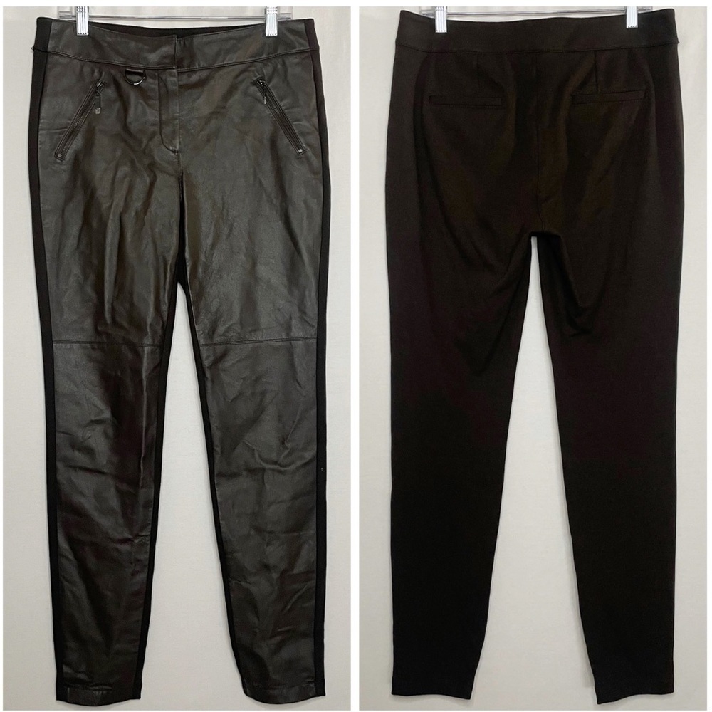 Worth Genuine Leather Brown Pull On Chic Pants